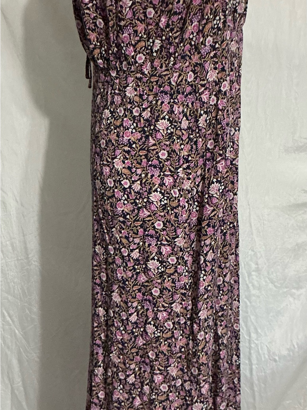 Smocked Floral Pink Maxi Dress with Stretch Waist - Picture 3 of 11
